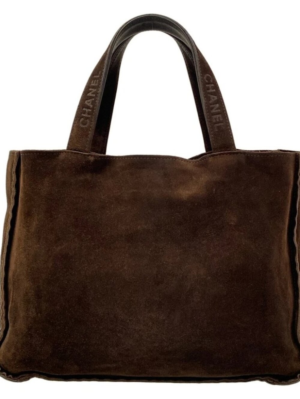 CHANEL Brown Suede Tote Bag